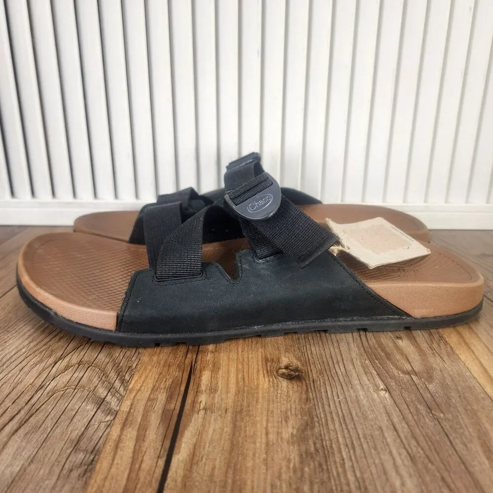 Chaco Lowdown Slides Men's 14 Black Adjustable Outdoors Beach Lakeshore Sandals